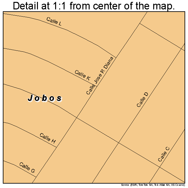 Jobos, Puerto Rico road map detail