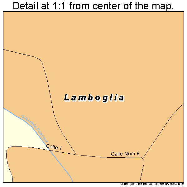 Lamboglia, Puerto Rico road map detail