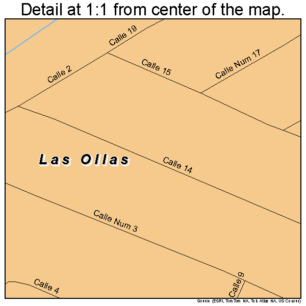 Las Ollas, Puerto Rico road map detail