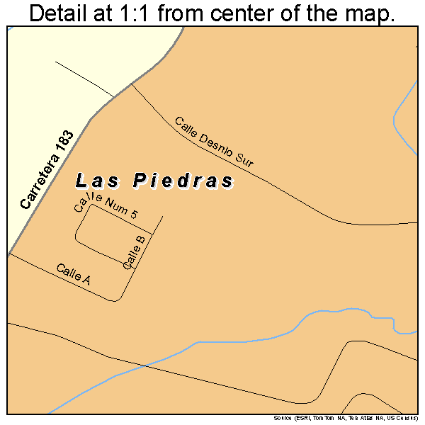 Las Piedras, Puerto Rico road map detail