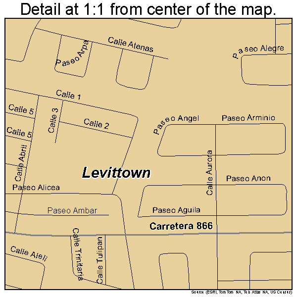 Levittown, Puerto Rico road map detail