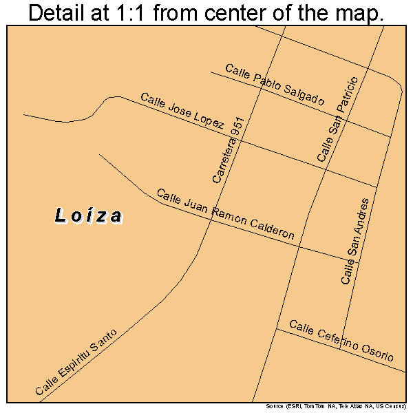 Loiza, Puerto Rico road map detail