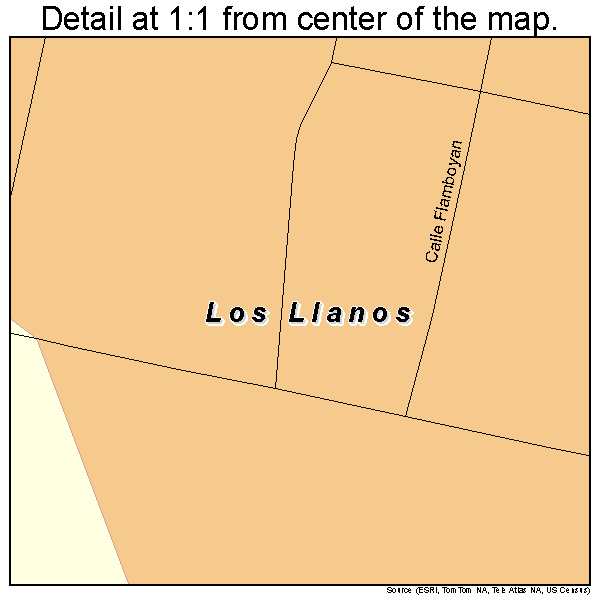 Los Llanos, Puerto Rico road map detail