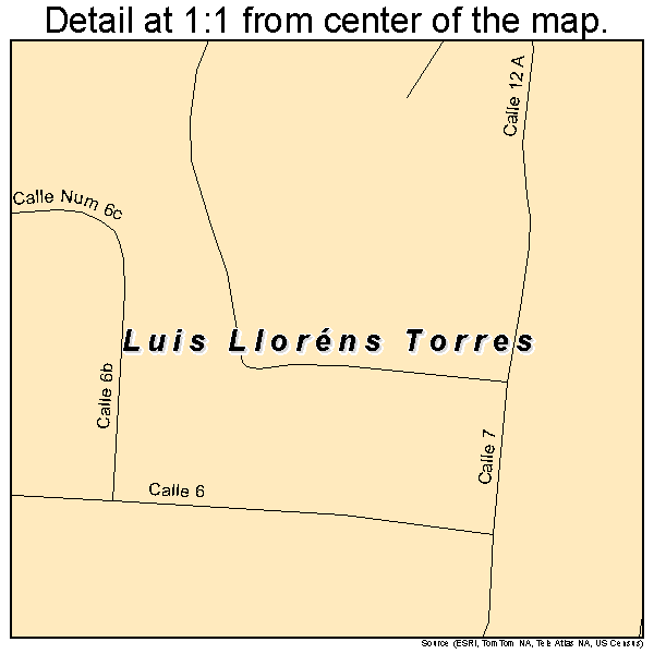 Luis Llorens Torres, Puerto Rico road map detail