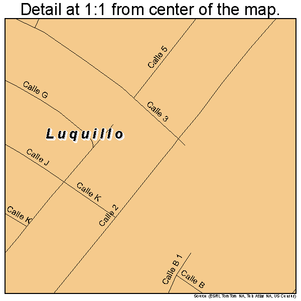 Luquillo, Puerto Rico road map detail