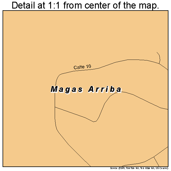 Magas Arriba, Puerto Rico road map detail