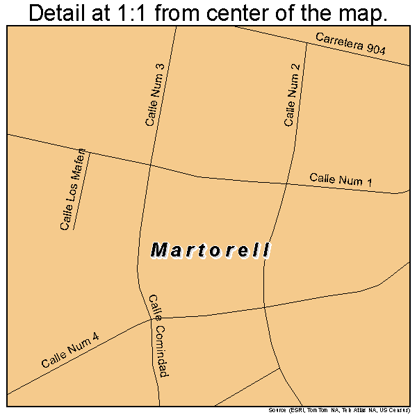 Martorell, Puerto Rico road map detail