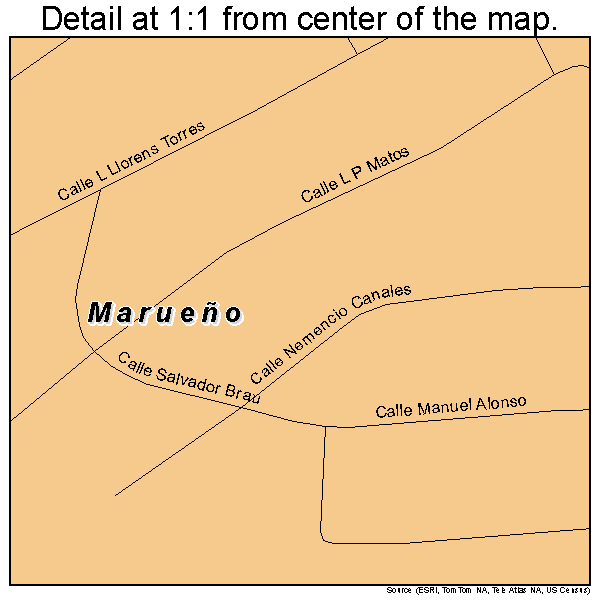 Marueno, Puerto Rico road map detail