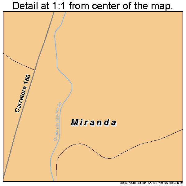 Miranda, Puerto Rico road map detail