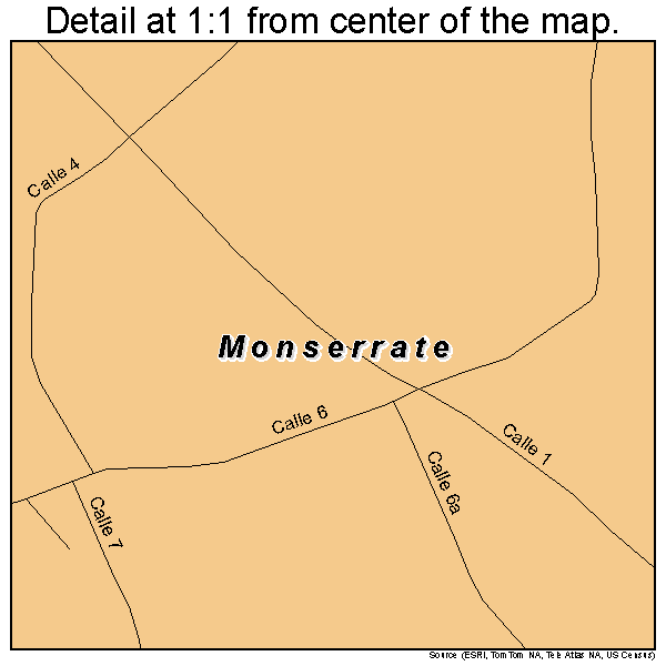Monserrate, Puerto Rico road map detail