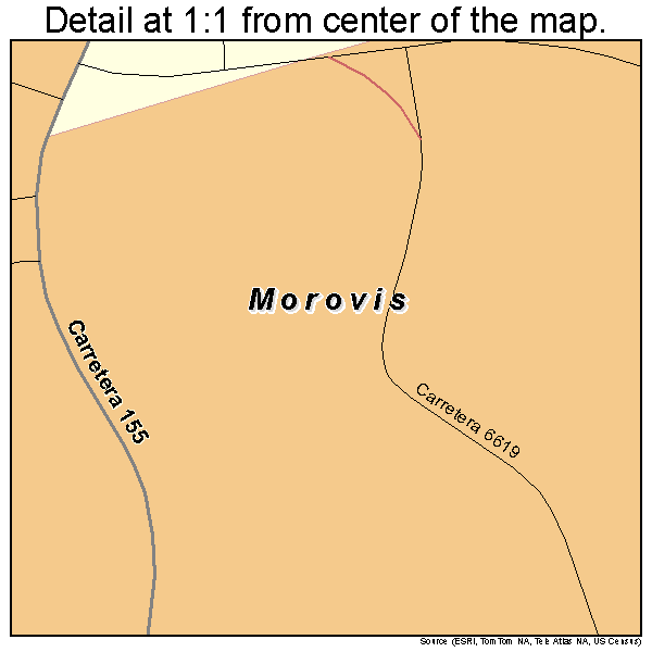 Morovis, Puerto Rico road map detail