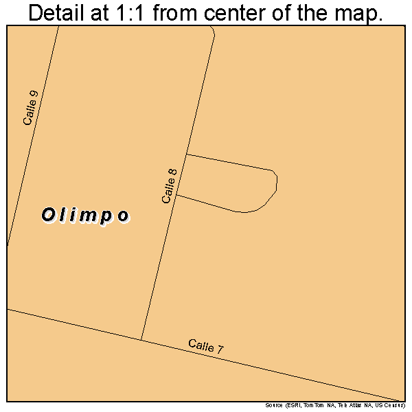 Olimpo, Puerto Rico road map detail
