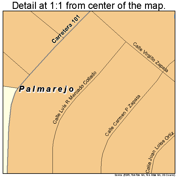 Palmarejo, Puerto Rico road map detail