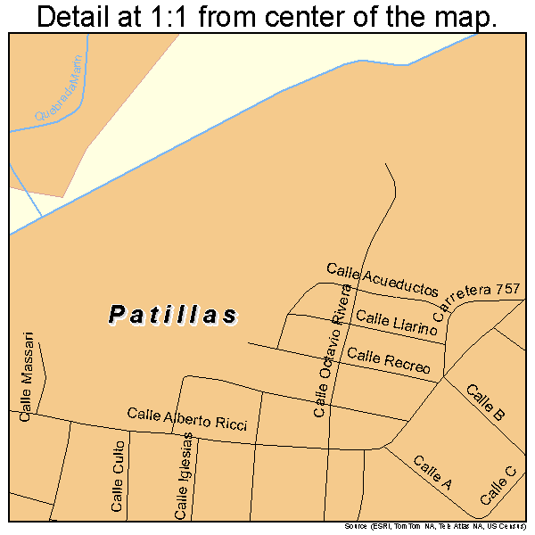 Patillas, Puerto Rico road map detail