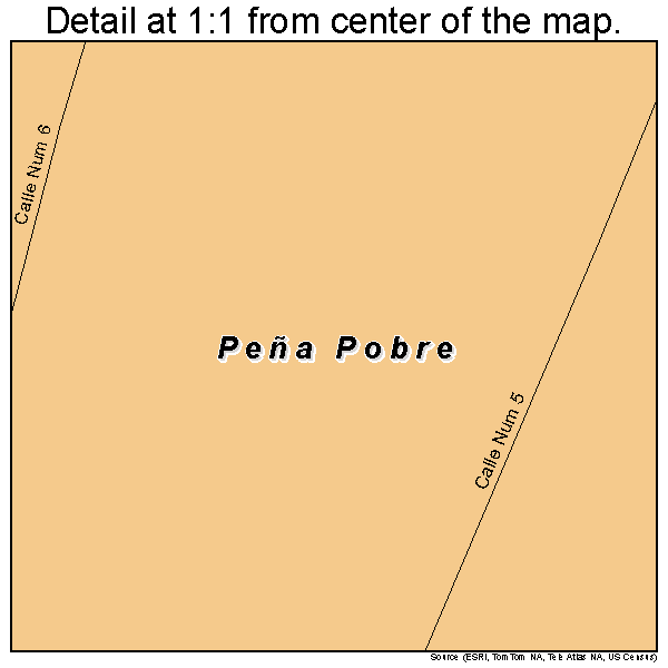 Pena Pobre, Puerto Rico road map detail