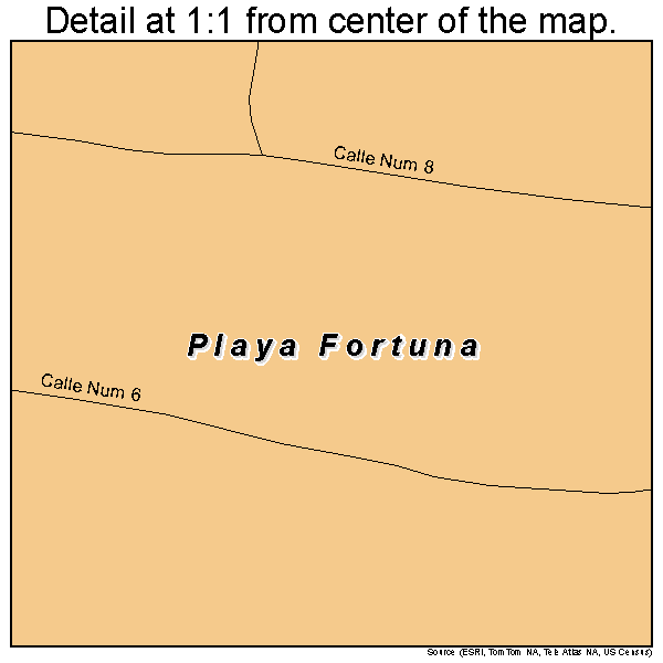 Playa Fortuna, Puerto Rico road map detail