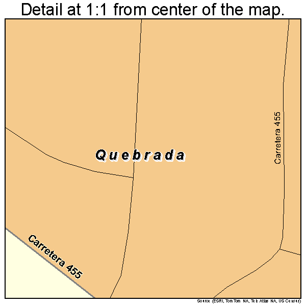 Quebrada, Puerto Rico road map detail