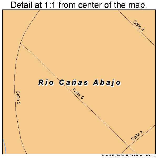 Rio Canas Abajo, Puerto Rico road map detail