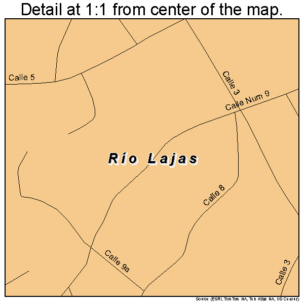 Rio Lajas, Puerto Rico road map detail