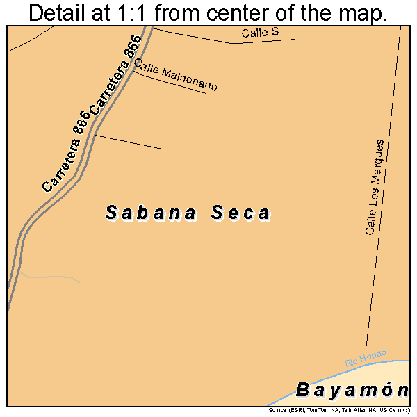 Sabana Seca, Puerto Rico road map detail