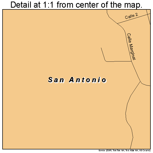 San Antonio, Puerto Rico road map detail