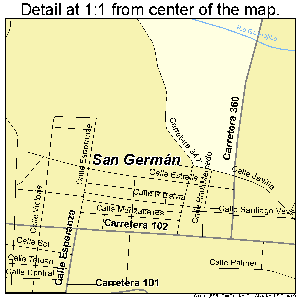 San German, Puerto Rico road map detail