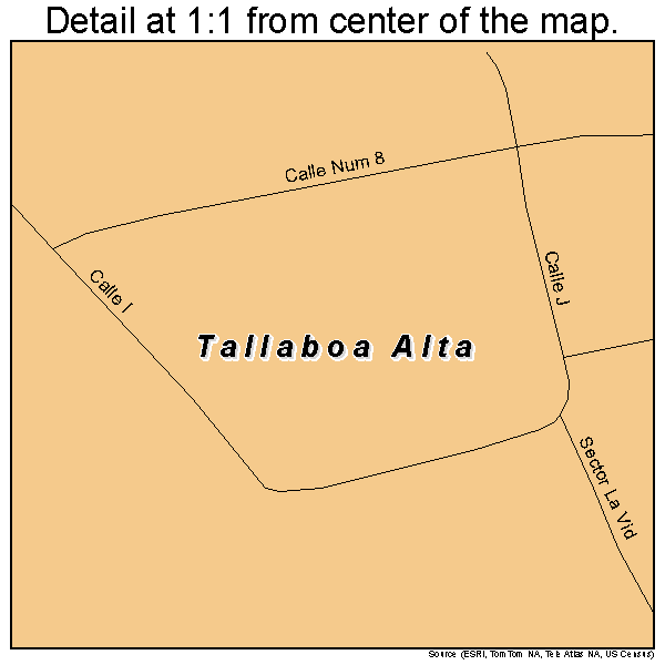 Tallaboa Alta, Puerto Rico road map detail