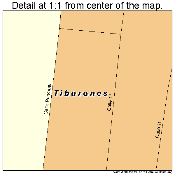 Tiburones, Puerto Rico road map detail