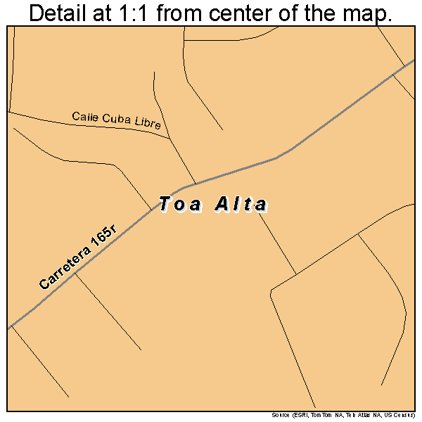 Toa Alta, Puerto Rico road map detail