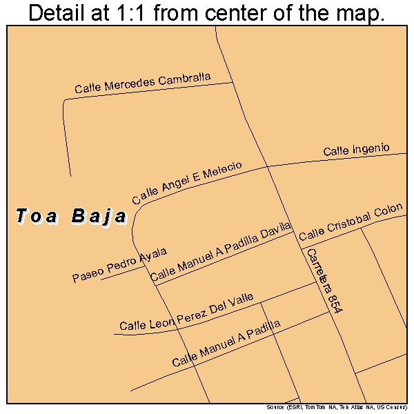 Toa Baja, Puerto Rico road map detail