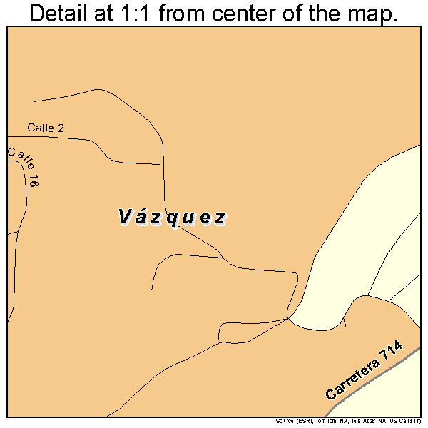 Vazquez, Puerto Rico road map detail