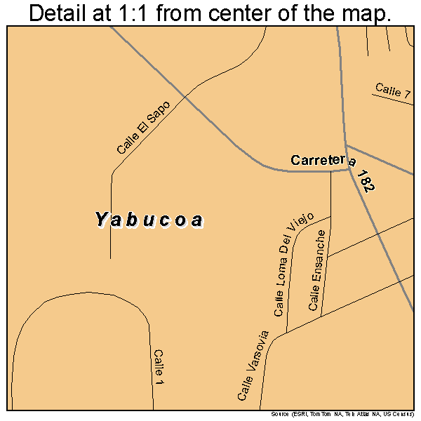 Yabucoa, Puerto Rico road map detail