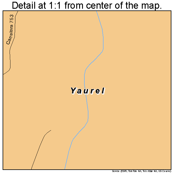 Yaurel, Puerto Rico road map detail
