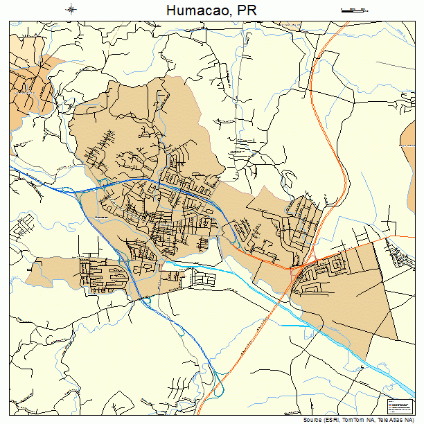 Humacao, PR street map