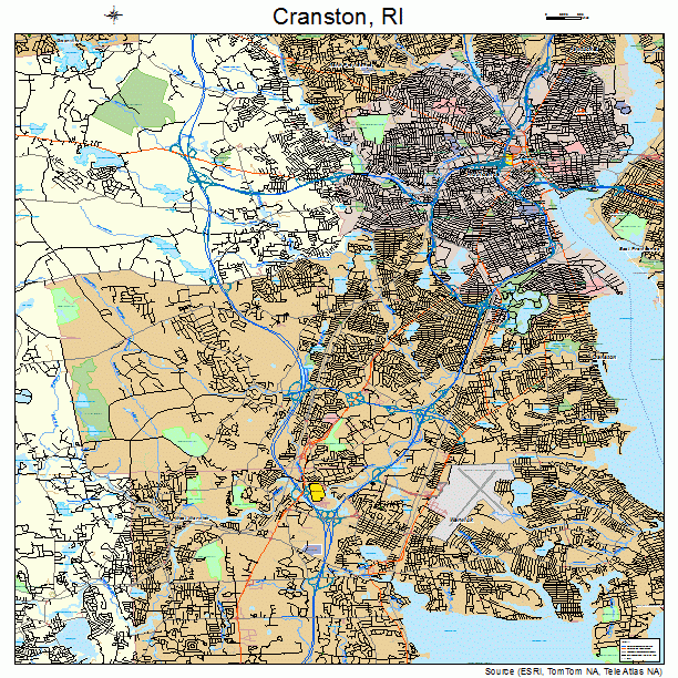 Cranston, RI street map