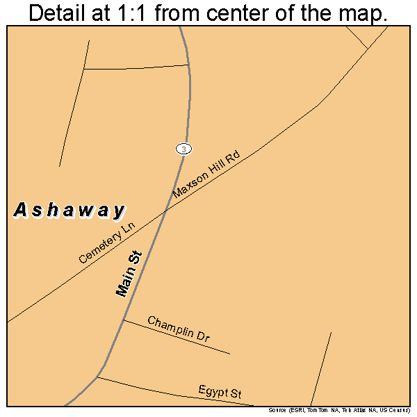 Ashaway, Rhode Island road map detail
