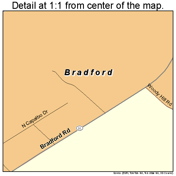 Bradford, Rhode Island road map detail