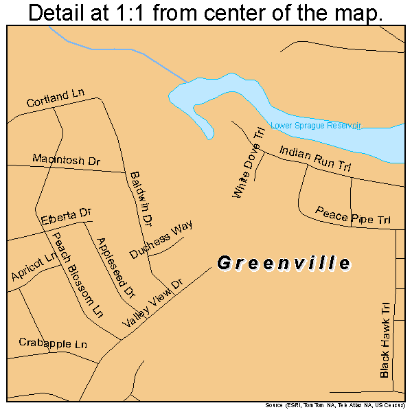Greenville, Rhode Island road map detail