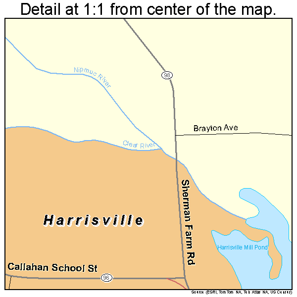 Harrisville, Rhode Island road map detail