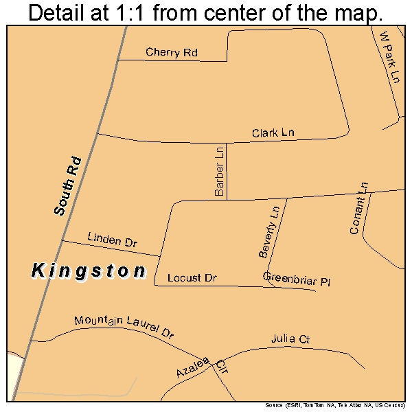 Kingston, Rhode Island road map detail