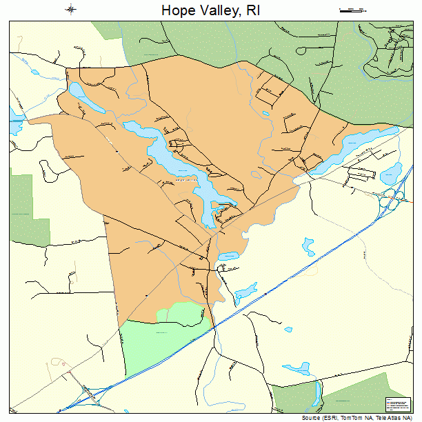Hope Valley, RI street map