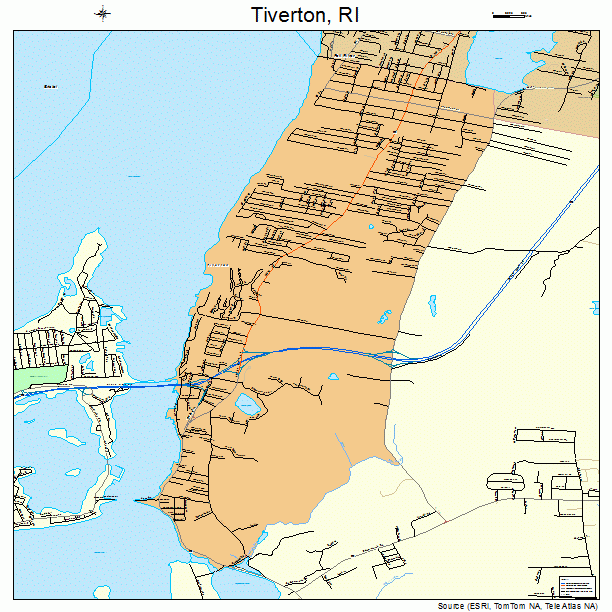 Tiverton, RI street map