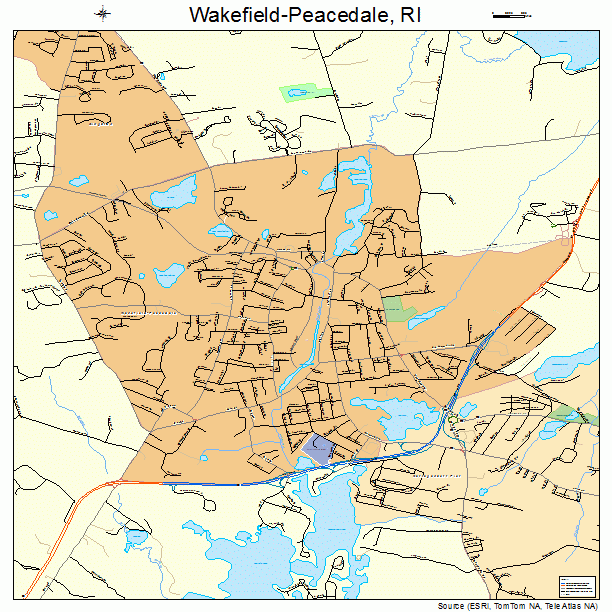 Wakefield-Peacedale, RI street map