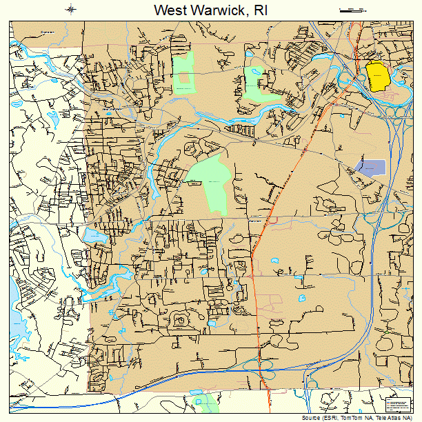 West Warwick, RI street map