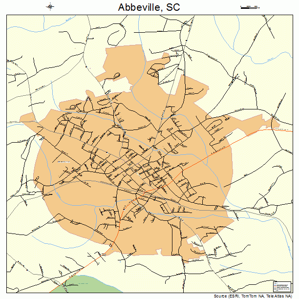 Abbeville, SC street map