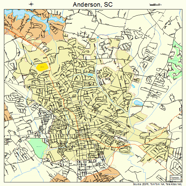 Anderson, SC street map