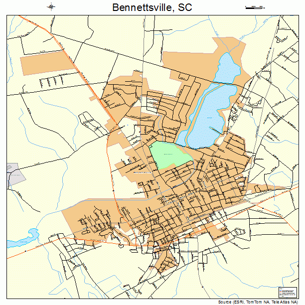 Bennettsville, SC street map