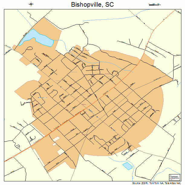Bishopville, SC street map