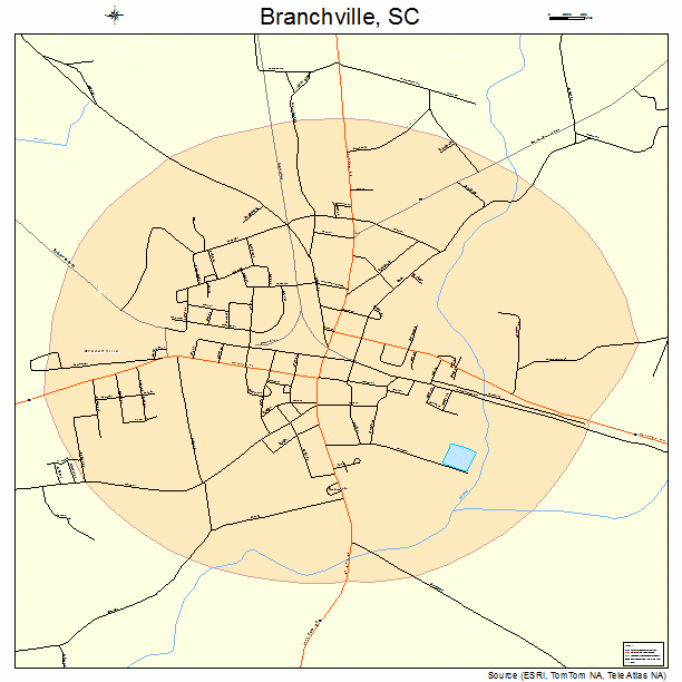 Branchville, SC street map