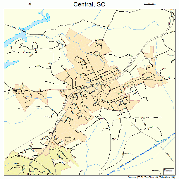 Central, SC street map